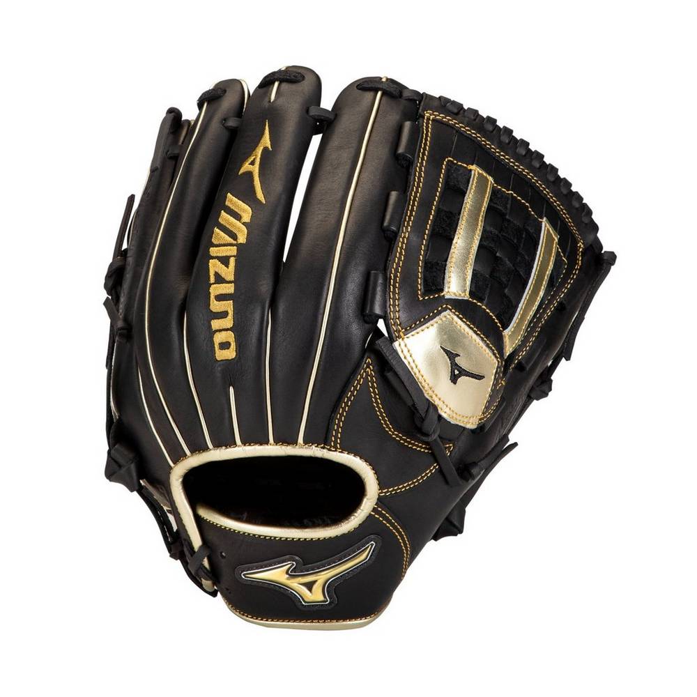 Mizuno Men's MVP Prime SE Pitcher Baseball Glove 12" Black/Gold (312841-FDT)